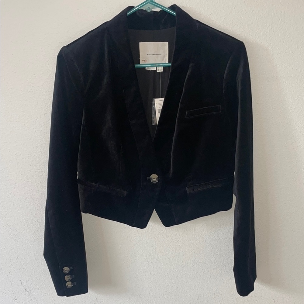 Anthropologie Black Velvet Jacket